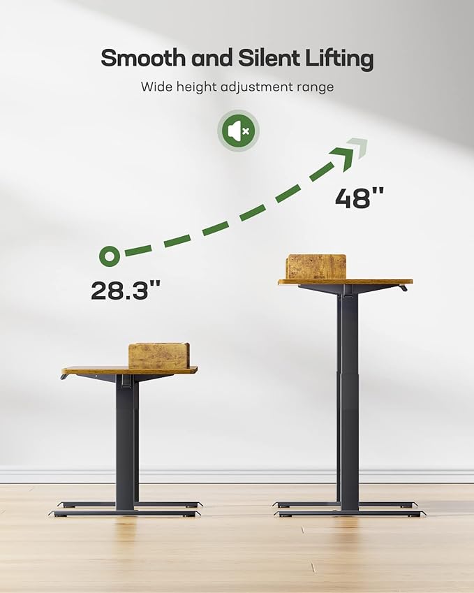 Marsail Electric Standing Desk with Dual Drawers (55 inch, Vintage)