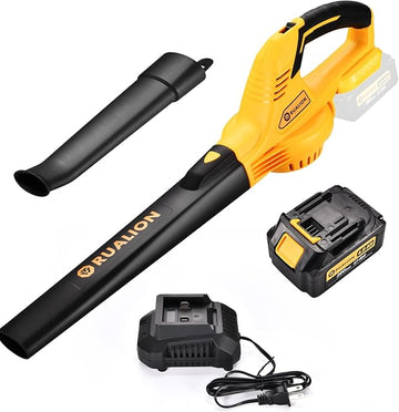 Cordless Leaf Blower: 280CFM 132MPH 20V Battery Leaf Blower with 4.0 Ah Battery & Charger Electric Leaf Blower for Lawn Care | Patio | Garage…