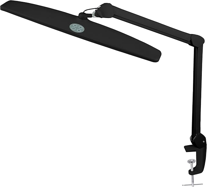 Neatfi Elite HD XL Task Lamp, 3 Adjustable Light Modes, 22 Inches Wide, 2260 Lumens, 84PCS SMD LED, Super Bright Desk Lamp, Non-Polar Dimming (CCT with Clamp, Black, 22 Inches)