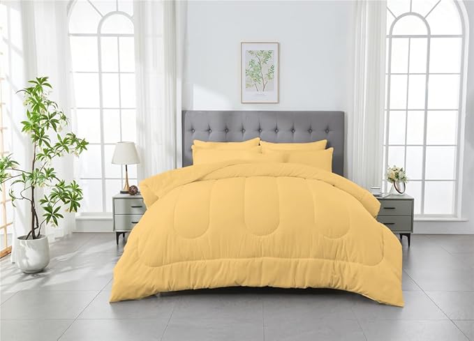 3 Piece Solid Color All Season Bedding Comforter Set Microfiber Soft Lightweight Bedding Set for Kids Teens Adults Room Decor with 1 Comforter and 2 Pillowcases Full