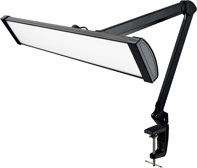 Super Bright 2,300 Lumens Powerful Professional Eye Care LED Desk Lamp, Brightness Adjustable, Task Light for Home, Beauty, Crafting, Office, Workbench (Daylight, Dimmable, Black)