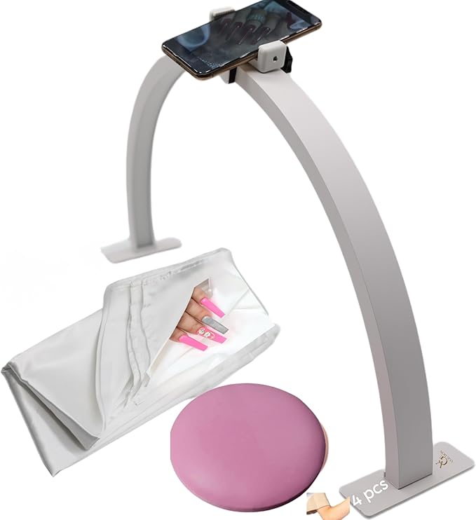 Half Moon Light for Nail Desk-4pcs Set-Half Moon Light-Half Moon Light for Esthetician-Half Moon Lamp for Nails-Nail Lamp for Desk-Nail Desk Light-BONUS Phone Holder,Nail Prop & Elbow Rest