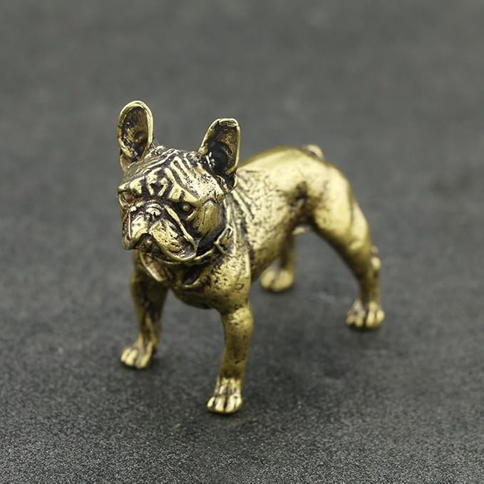 Vintage Solid Brass Miniature - Delicate Bulldog Desk Ornament for Pet Enthusiasts - Exquisite Collectible and Home Décor Accent（Bulldog）