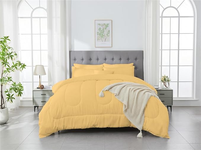 3 Piece Solid Color All Season Bedding Comforter Set Microfiber Soft Lightweight Bedding Set for Kids Teens Adults Room Decor with 1 Comforter and 2 Pillowcases Full