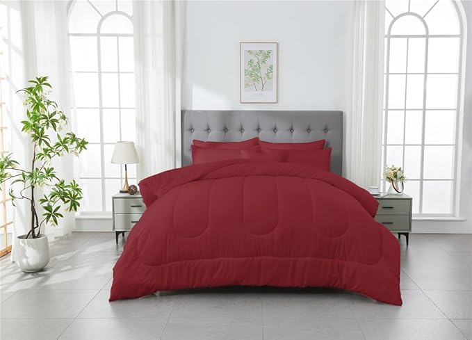3 Piece Solid Color All Season Bedding Comforter Set Microfiber Soft Lightweight Bedding Set for Kids Teens Adults Room Decor with 1 Comforter and 2 Pillowcases Twin