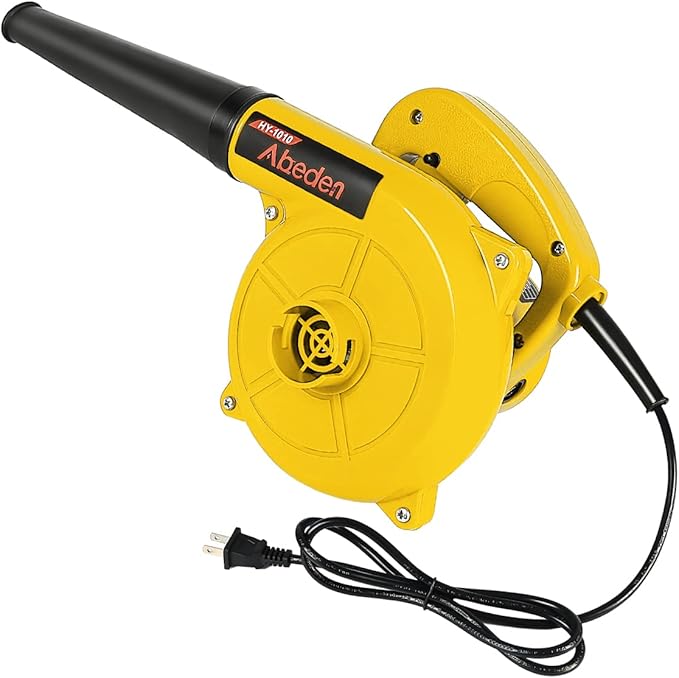 Corded Electric Leaf Blower,2 in 1 Small Handheld Lightweight Sweeper/Vacuum,110V 400W Portbale Blower for Leaf/Snow/Dust Blowing (Yellow)