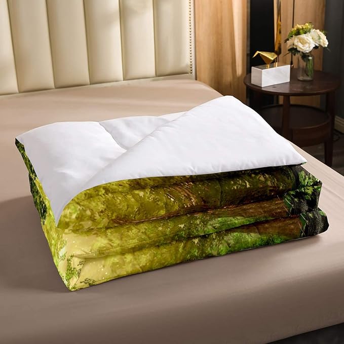 Erosebridal Magical Comforter Set King Size Mushroom Bedding Set Daisy Leaves Branches Sunset Nature Duvet Set Cute Style Quilted Duvet Home Room Decorative