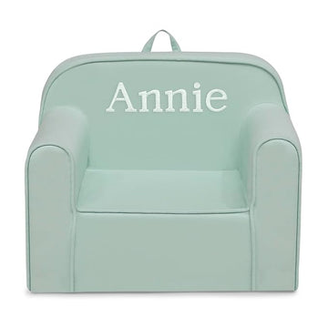 Delta Children Personalized Cozee Chair - Customize with Name – Foam Kids Chair for Ages 18 Months and Up, Sage