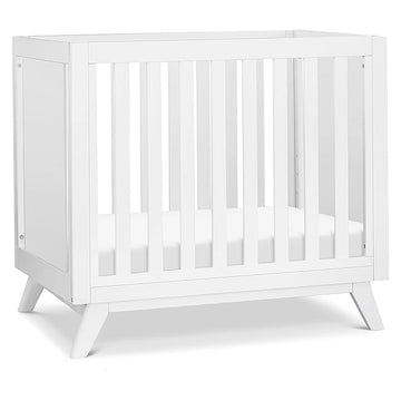 DaVinci Otto 3-in-1 Convertible Mini Crib with 4" Mattress in White, Greenguard Gold Certified