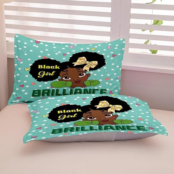 Black Girl Comforter Set Queen for Kids Teens Youth,Black Girl Magic Bedding Set,African American Girl Inspirational Quotes Comforter Set,Black Princess Bed Bedroom Set