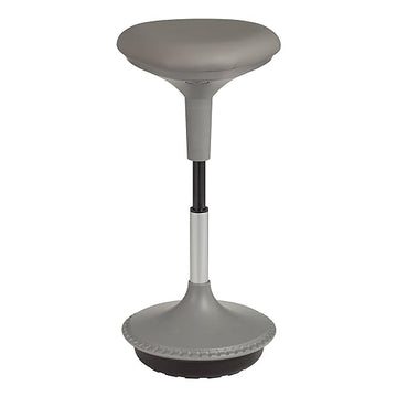 Learniture Adjustable Height Active Learning Stool for Office Desks and Classrooms, Foam-Padded Backless Wobble Stool with Rocking Motion, Gray