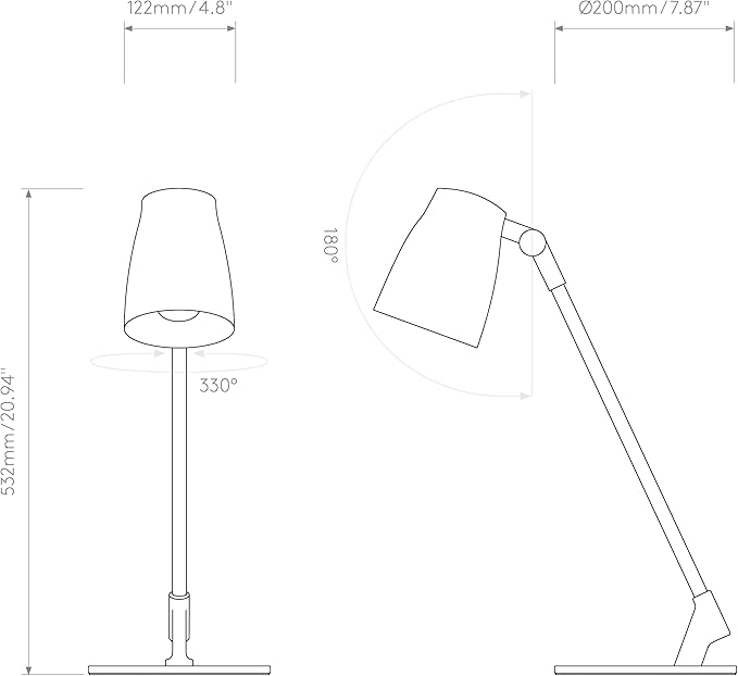 Astro Atelier Desk Indoor Table Lamp (Matt Black) - Dry Rated - E26/Medium Lamp, Designed in Britain - 1224068-3 Years Guarantee