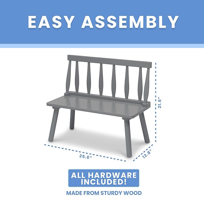 Delta Children Windsor Bench, Grey