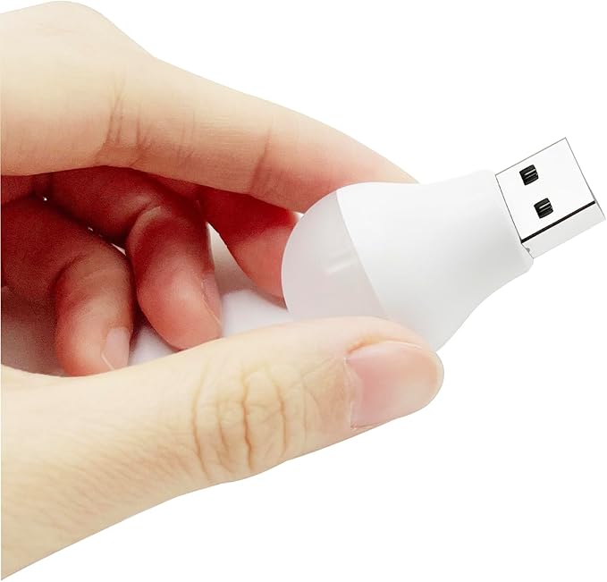 USB Plug Lamp, Mini Bulb Shape Night Light, Flexible LED Ambient Light, Emergency Lighting, Compact, Eye Protection Reading Light Small Round Light (8 Pack,Warm White)