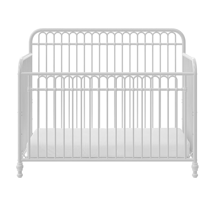 Little Seeds Ivy 3-in-1 Convertible Metal Crib, Off White