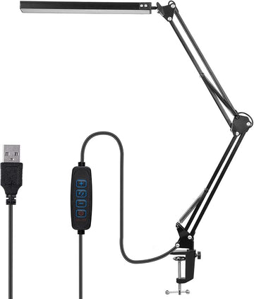 Swing Arm Desk Lamps for Architect Drafting or Computer Light, LED Bar Clamp Lamp