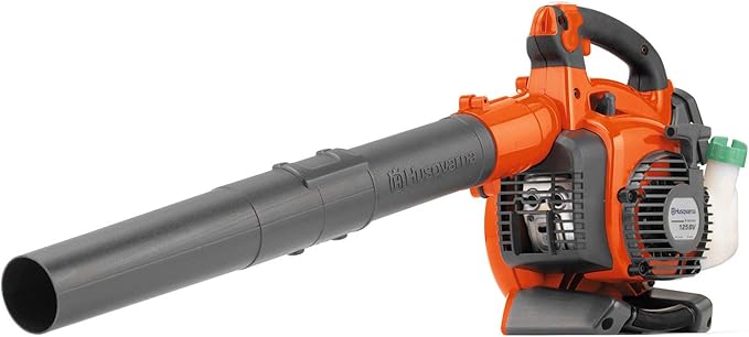 Husqvarna 125BVx Gas Leaf Blower, 28-cc 1.1-HP 2-Cycle Handheld Leaf Blower Vacuum Kit with Mulcher and Vac Bag, 470-CFM, 170-MPH, 12.5-N Powerful Clearing Performance and Ergonomic Design