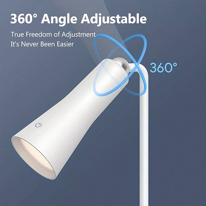Wireless Rechargeable Desk Lamp LED Cordless Table Light Adjustable Direction Home Touch Table lamp 3 Brightness Eye-Caring Sensitive Control Bedside Light Removable Ambiance for Office Home Study