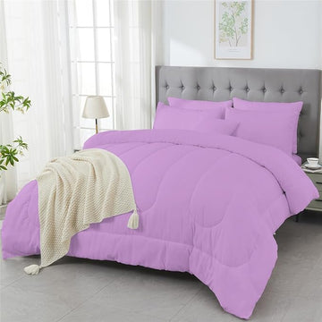 3 Piece Solid Color All Season Bedding Comforter Set Microfiber Soft Lightweight Bedding Set for Kids Teens Adults Room Decor with 1 Comforter and 2 Pillowcases Full