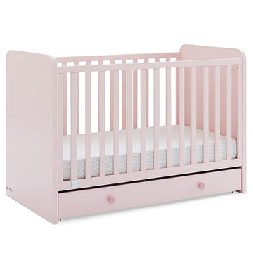 GAP babyGap Graham 4-in-1 Convertible Crib with Storage Drawer - Greenguard Gold Certified, Blush Pink/Dark Pink