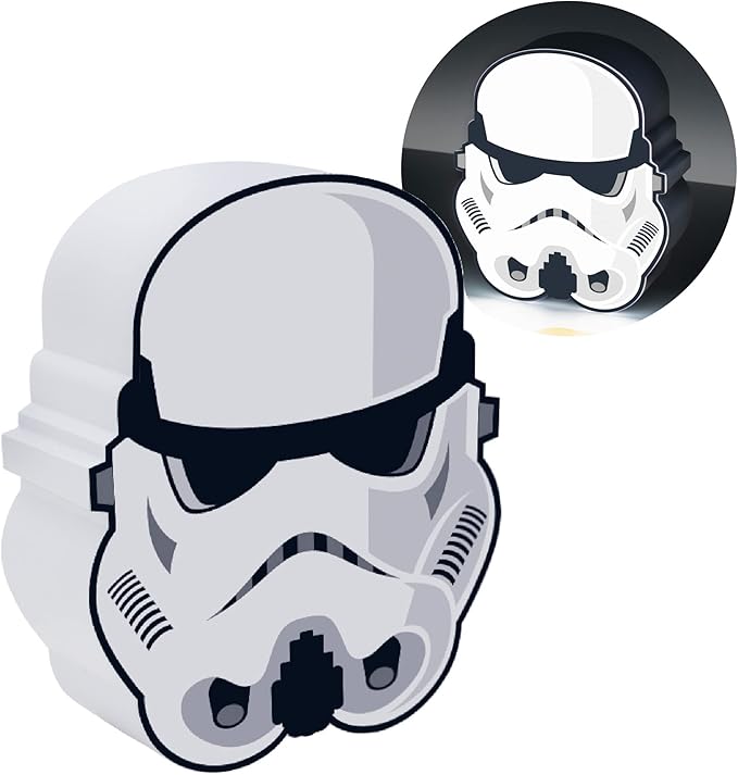 Paladone Star Wars Officially Licensed Stormtrooper Action Figure Icon Light, 6.3-inch Trooper Helmut Night Light, Bedroom Décor Desk Lamp, Toy