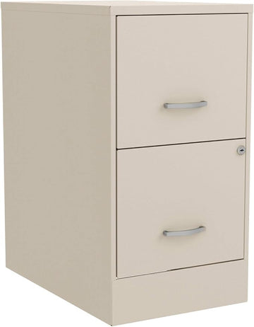 Lorell LYS SOHO File/File 2-Drawer File Cabinet, Stone,Chrome