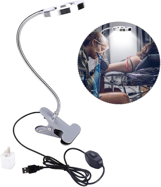 ZJchao Clip on Light, Makeup LED Lights USB Cosmetic Lamp Eyebrow Lip Beauty Salon Desktop Led Lights with Clip Reading Desk Light Book Light for Desk Bed Headboard Makeup
