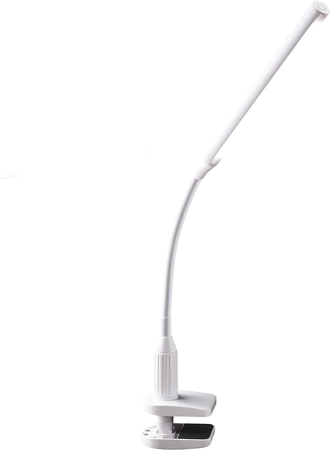 Daylight Company Unolamp Clamp Light, Touch Dimmable Desk Lamp, 4 Brightness Level, Ideal for Hobbies, Art, Beauty Salons, Reading and More, White