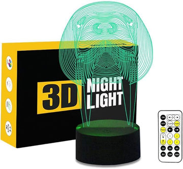 Animal Walrus Shape 3D Optical Illusion Lamp 7 Colors Change Timing Remote Control and Touch Button LED Night Light Gifts Toys