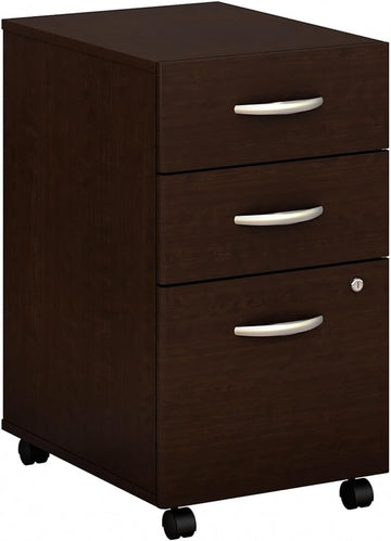 Bush Business Furniture Series C 3 Drawer Mobile File Cabinet in Mocha Cherry - Assembled