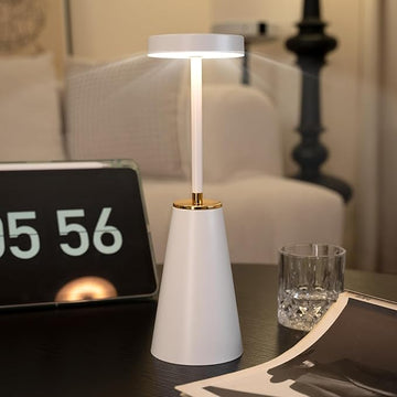 LED Table Lamp for Bedroom Nightstand, Dimmable Cordless Touch Desk Lights, 4000mAh Rechargeable Battery Operated Desk Lamps, Portable Bedside Lamps for Home Office Camping Living Room Bar, 1 Pack