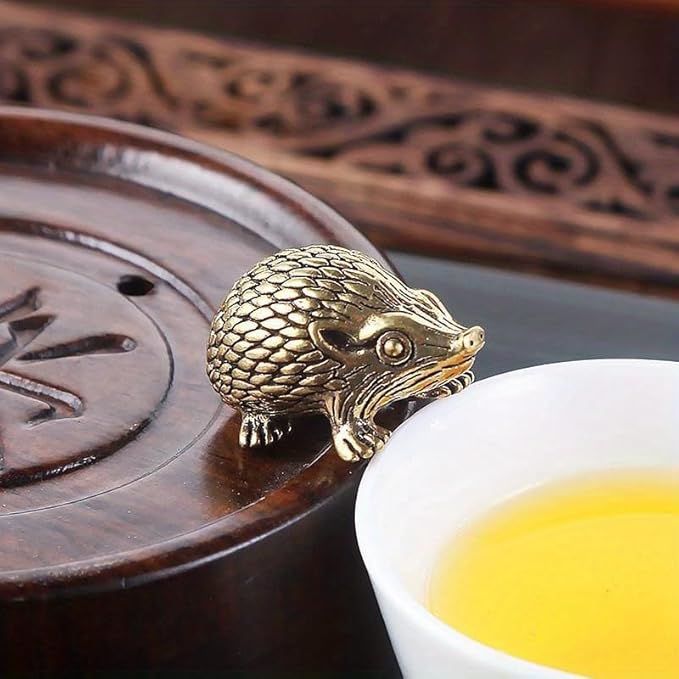 Vintage Solid Brass Hedgehog Figurine - Charming Desk Decor for Collectors - Perfect Home or Office Accent(Hedgehog)