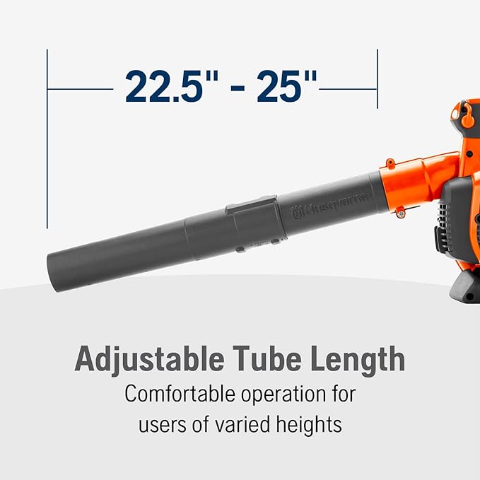 Husqvarna 125BVx Gas Leaf Blower, 28-cc 1.1-HP 2-Cycle Handheld Leaf Blower Vacuum Kit with Mulcher and Vac Bag, 470-CFM, 170-MPH, 12.5-N Powerful Clearing Performance and Ergonomic Design