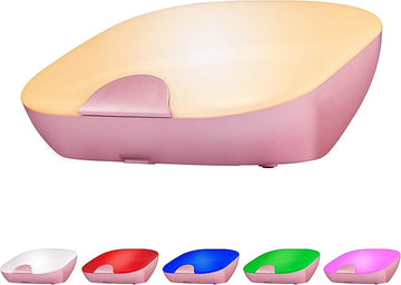 ENBRIGHTEN Night Light LED Table Lamp, Touch Sensor, Color Changing RGB, Wireless, Battery Operated, SleepLite, Sleep Friendly, Dimmable, Bedroom, Living Room, Office, Desk, Rose Gold, 47413