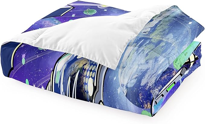 Outer Space Astronaut Full Comforter Sets for Teens Boys Galaxy Astronaut Space Bedding Themed Bedroom Decor Kids Comforter Sets Boys Room, 1 Comforter 2 Pillowcases