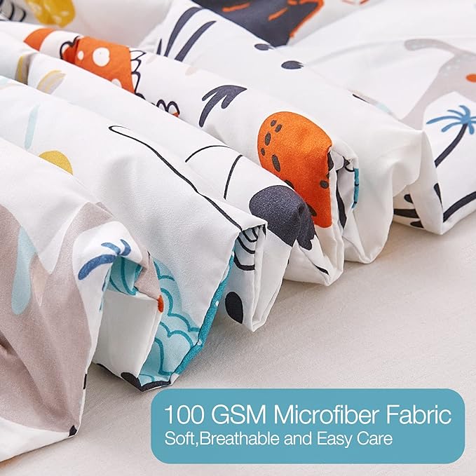 JSD Dinosaur Kids Comforter Set for Boys Girls, 3 Pieces Full Microfiber Comforter with Pillow Sham, Soft Comfortable Machine Washable