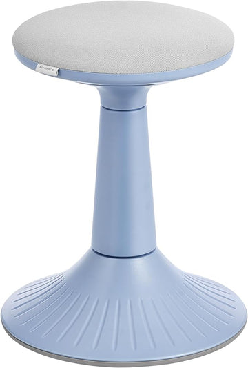 SONGMICS Kids Wobble Chair, Wiggle Stool for Kids Ages 8-12, Comfortable 60D Foam Seat, Breathable Fabric, Anti-Slip Base, 18.1-Inch High, Tool-Free Assembly, Pale Blue and Dove Gray UOSC010Q01