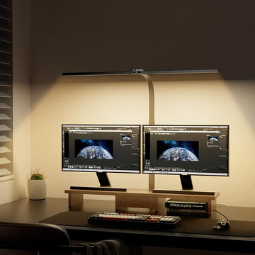 LED Desk Lamp for Home Office, Eye Caring Desk Light with Dimming Adjustable Flexible Gooseneck, Desk Lamp for Reading, Study, Workbench (Black)