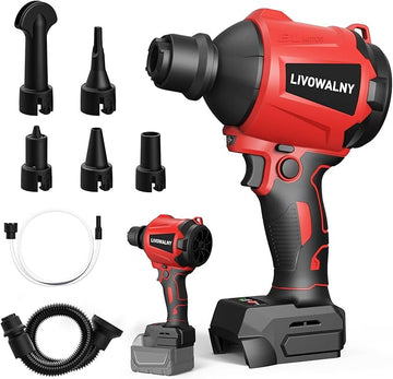 Cordless Dust Blower for Milwaukee m18 Battery, LIVOWALNY Leaf Blower Brushless Handheld Air Blower Sawdust Blower 447 MPH/39 CFM for Sawmill Room, Workshop Cleaning, Home Improvement (No Battery)