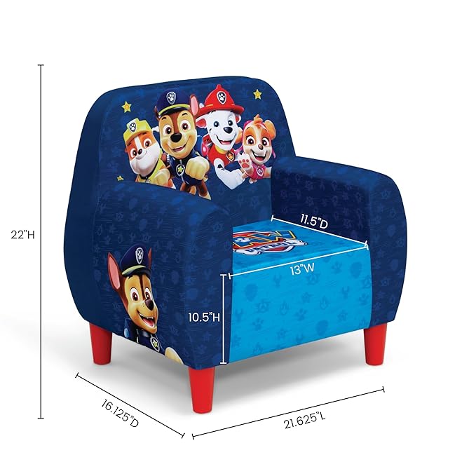 Delta Children PAW Patrol Foam Chair for Kids, Blue