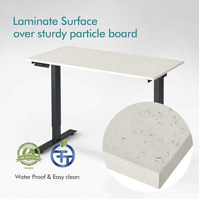 Kaboon Universal Tabletop 45.67"x23.62", Solid One-Piece Melamine Table Top, Double Desk L-Desk DIY, Home and Office,Sea Salt/White