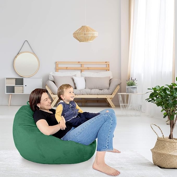 Bean Bag Stuffed Animal Storage Or Cover | No Filler | Extra Large | for Adults Or Kids | Double Stitched | Durable Zipper | Premium Microsuede