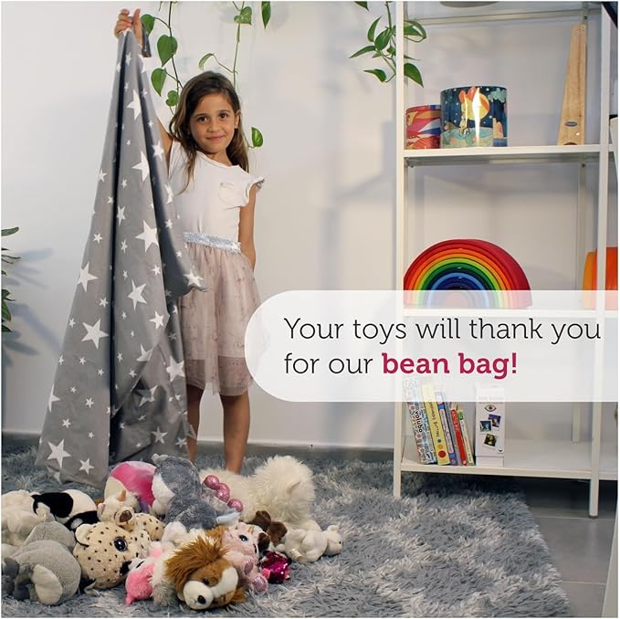 stuffed animal storage, bean bag chairs for kids, 100% Cotton Washable plush animal storage. room organization for stuff animal, Linens, Quilts & Pillows | Triangular | Twinkle Twinkle