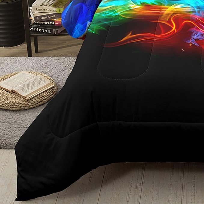 Bodhi Soccer Comforter Set Queen Size,Fire Sports Comforter Set for Boys,Football Bedding Queen,Teen Boy Bedding Set with Matching Pillowcases,Kids Comforter Set Queen