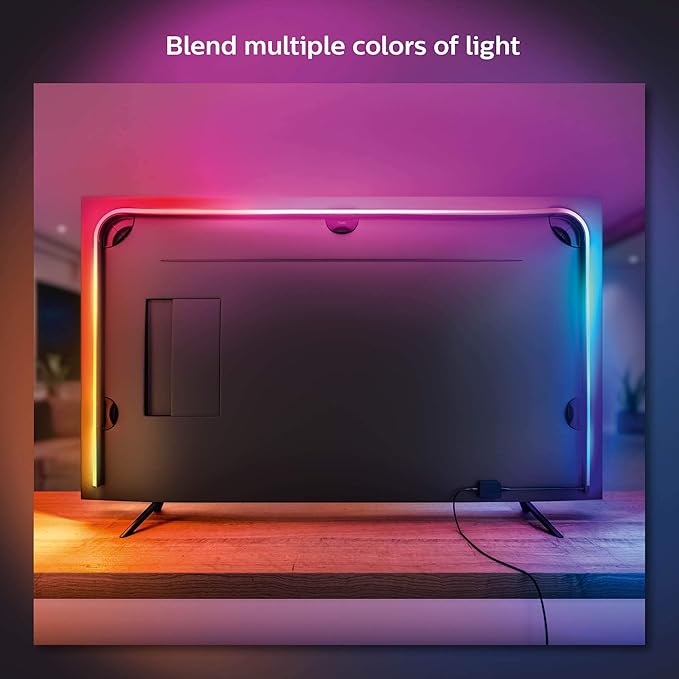 Philips Hue Play Gradient 65" Smart TV Light Strip - Flowing Multicolor LED Color-Changing TV BackLight - Sync with TV, Music, and Gaming - Requires Bridge and Sync Box - Control with App or Voice