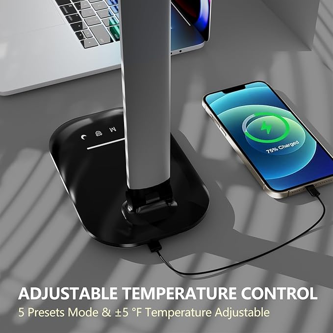 LED Desk Lamp, Table Lamp Reading Lamp with USB Charging Port, Desk Lamps for Home Office 1H Timer, Night Light, Study Lamp Desk Light for Bedroom.