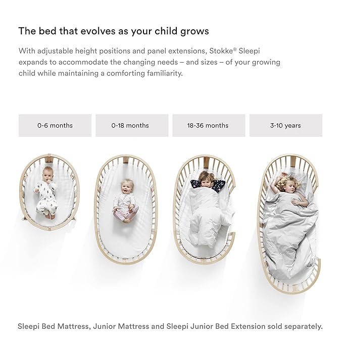 Stokke Sleepi Bed Extension, Hazy Grey - Convert Sleepi Mini Crib Into Sleepi Bed - Suitable for Children Up to 3 Years - Mattress Sold Separately - Extends Bed to 50 Inches