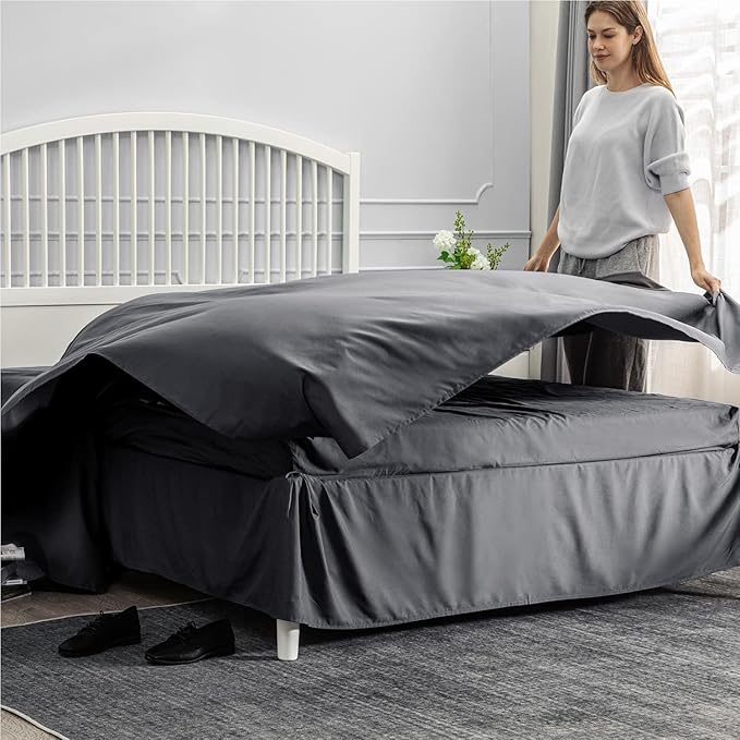 Bedsure Full Size Comforter Sets - Bedding Sets Full 7 Pieces, Bed in a Bag Dark Grey Bed Sets with Comforter, Sheets, Pillowcases & Shams, Adult & Kids Bedding
