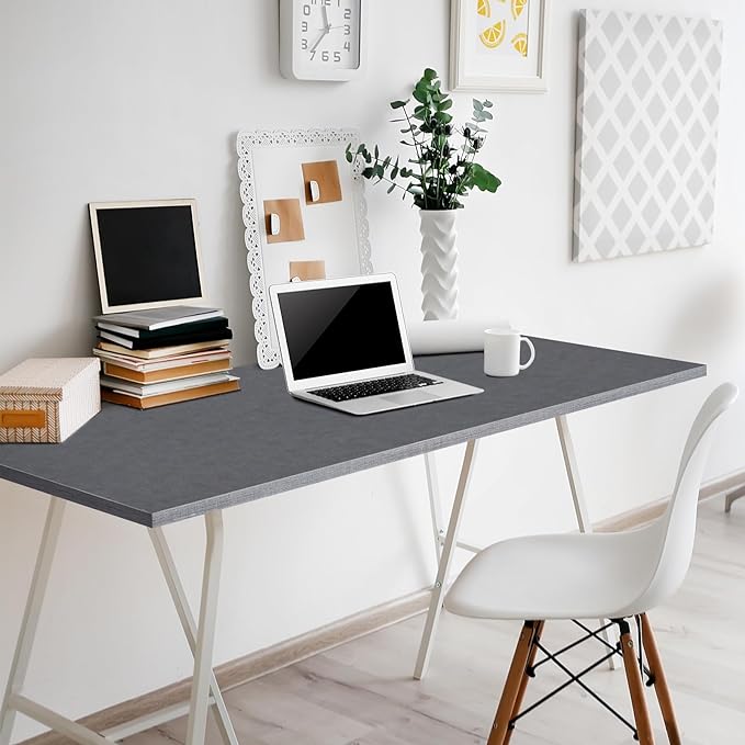 Kaboon Universal Tabletop 45"x20", Solid One-Piece Melamine Table Top, Double Desk L-Desk Floating Desk DIY, Home and Office, Greylish Blue