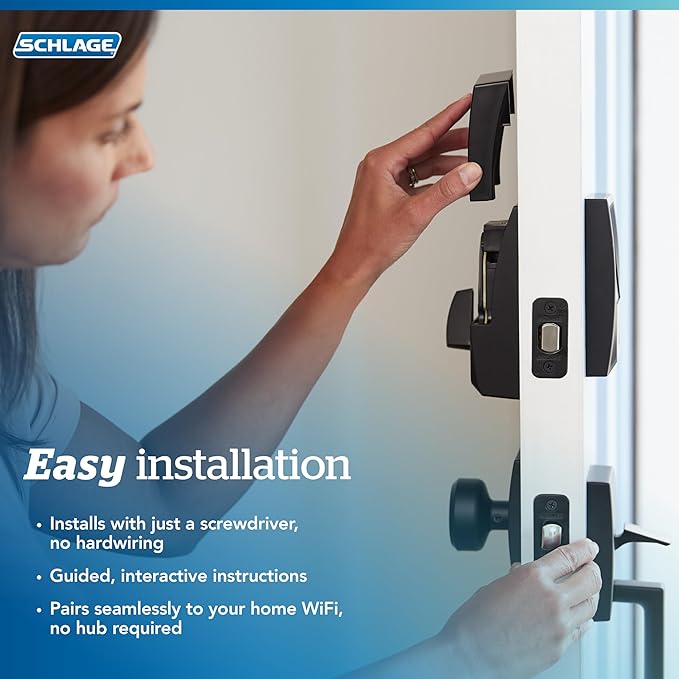 SCHLAGE BE489WB CEN 716 Encode Deadbolt Smart Lock | WiFi Touchscreen Keypad, Aged Bronze
